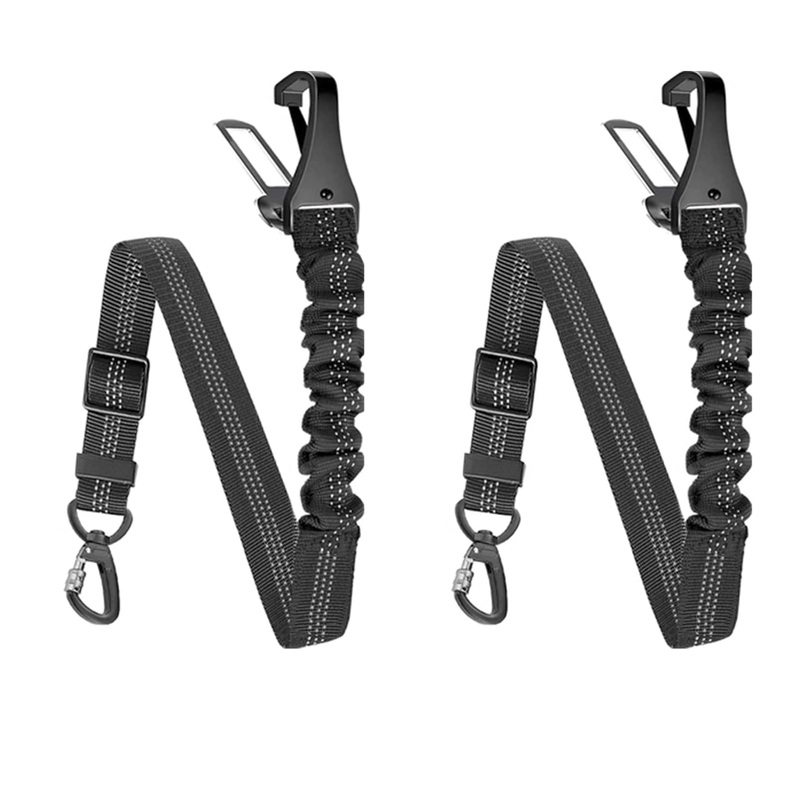 2 Pack Dog Car Seat Belt, 54-90cm Durable Dog Car Harness, 360 Degree Swivel Attachment, Headrest Dog Car Seat Belt, Dog Buckle, for Dogs, Cats and Pets(Black) black