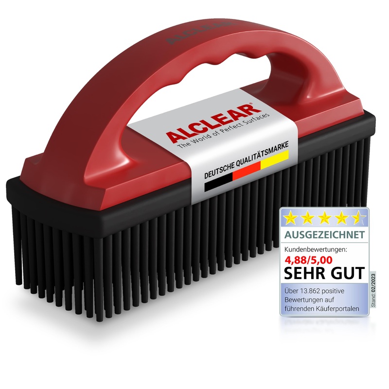 ALCLEAR 9519 animal hair brush for removing animal hair from vehicle upholstery and carpets red