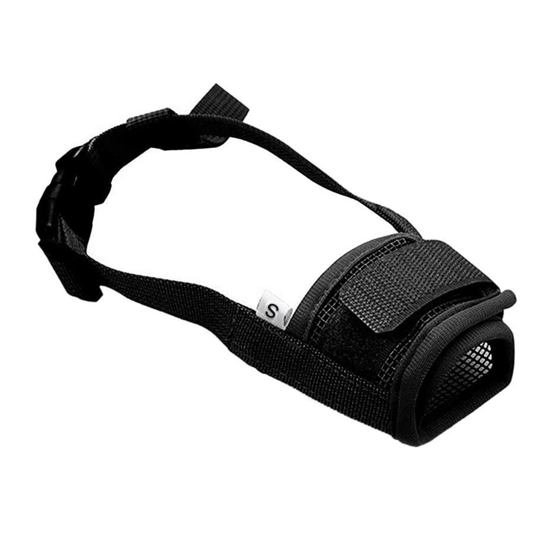 CRLLDPM Dog Muzzle Prevents Biting and Eating Barking and Chewing Nylon Muzzle for Small Medium Dogs with Breathable Mesh Soft Dog Mouth Guard with Adjustable Loop (S)