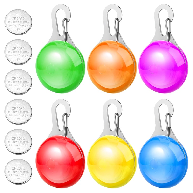Faburo 6pcs Dog Light Tag Safety Clip-On LED Light 3 Flashing Modes