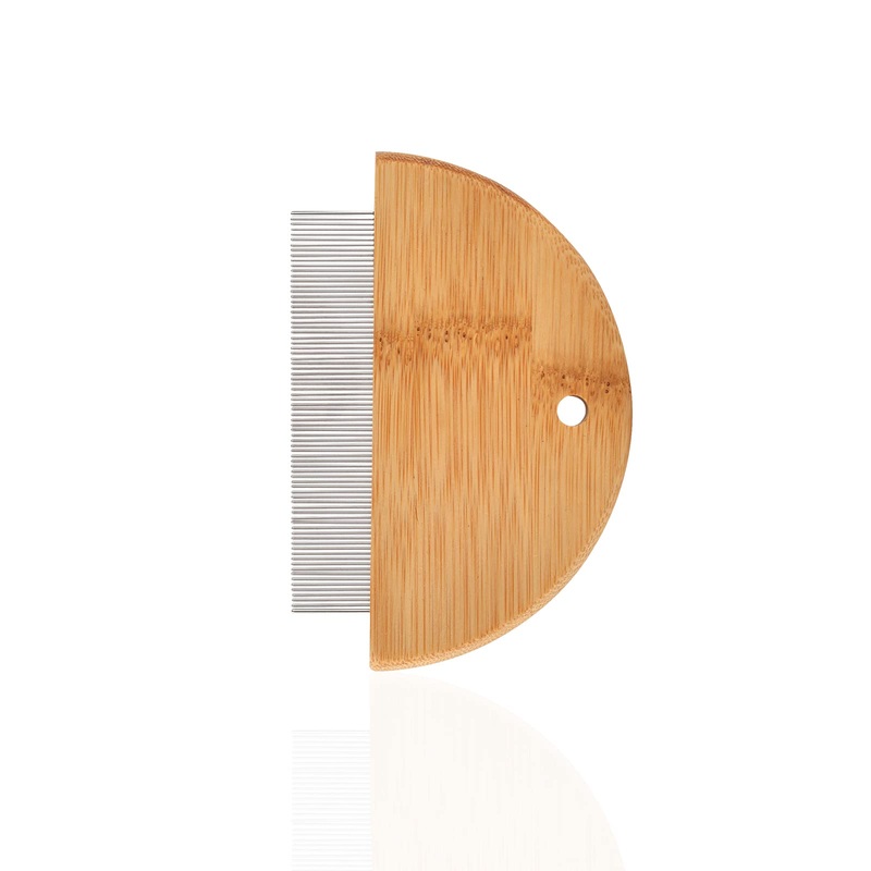 Flea comb wood stainless steel flea comb cat dog lice comb nit comb for against fleas, lice on dogs and cats