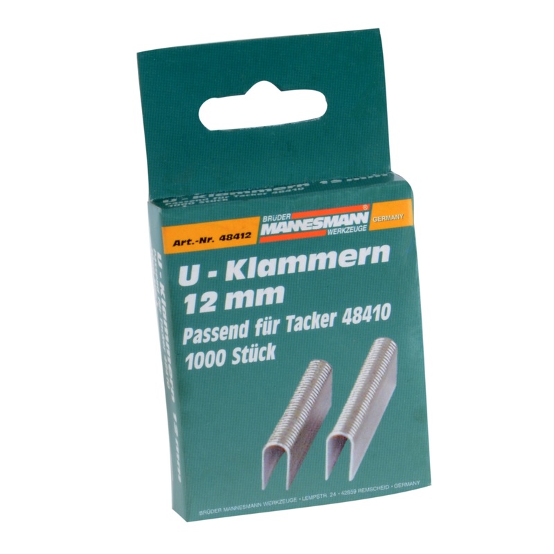 Mannesmann replacement staples 12 mm U-shape, for stapler 48410, M48412