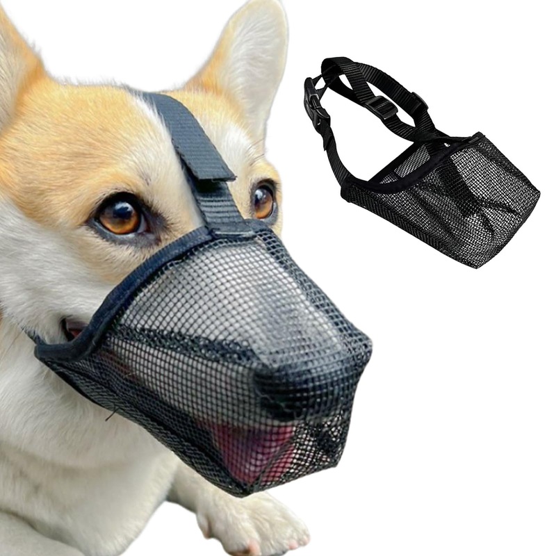 Muzzle, Muzzle for Large Dogs, Dog Muzzle Soft and Comfortable Soft Adjustable Mesh Muzzles, Breathable Pet Mask Dog Training for Small Medium Large Dogs