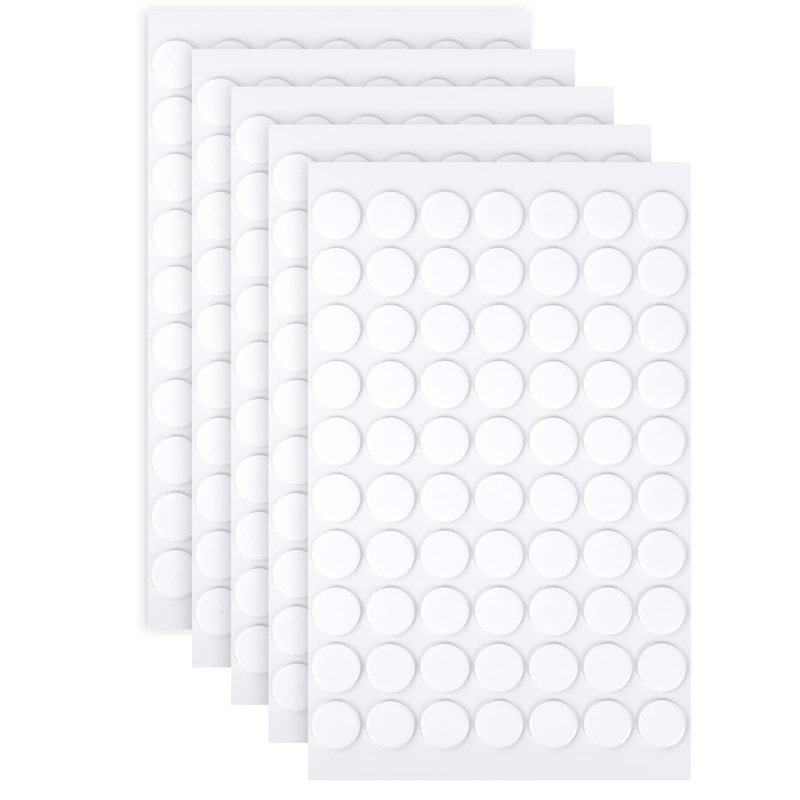 OFFCUP Adhesive Dots, 350 Pieces Double-Sided Adhesive Dots Transparent, 1mm Clear Sticky Stapling, Chlaufe Dots Self-Adhesive Adhesive Tape Pads for Walls, Floors, Plastic, Metals 300 Pieces, 1cm