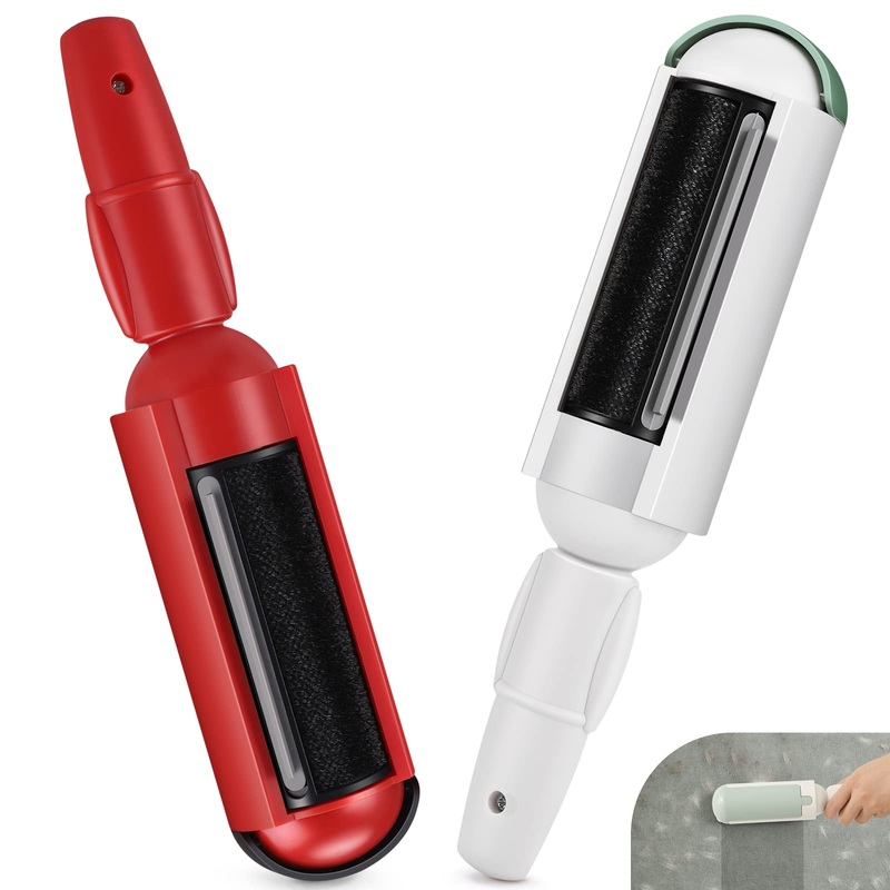 Onezebra Pet Hair Remover Reusable Lint Rollers Dust Remover Cat & Dog Hair Remover Roller Environmentally Friendly Pet Fur Remover Brushes for Clothes, Carpet & Rugs (Red + White)