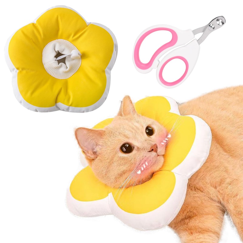 TYXHXTF 2PCS Cat Neck Brace, Adjustable Neck Brace Cat Collar, Anti Bite Safety Protective Collar, After Surgery Pet Protective Collar, for Dogs Puppies Kittens