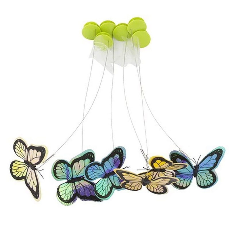 ALL FOR PAWS Interactive Cat Butterfly Flutter Replacement Cat Fun Interactive Cat Butterfly Flutter Replacement Cat Toy Refill – Pack of 6