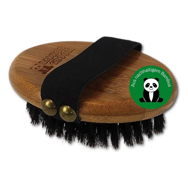 BAMBOO GROOM Palm Brush Fur brush I Brushes for short & long hair I Dog brush made of boar bristles I Cleaning dog brushes I Cat brush for grooming I Brush for cats & dogs Palm brush with boar bristles