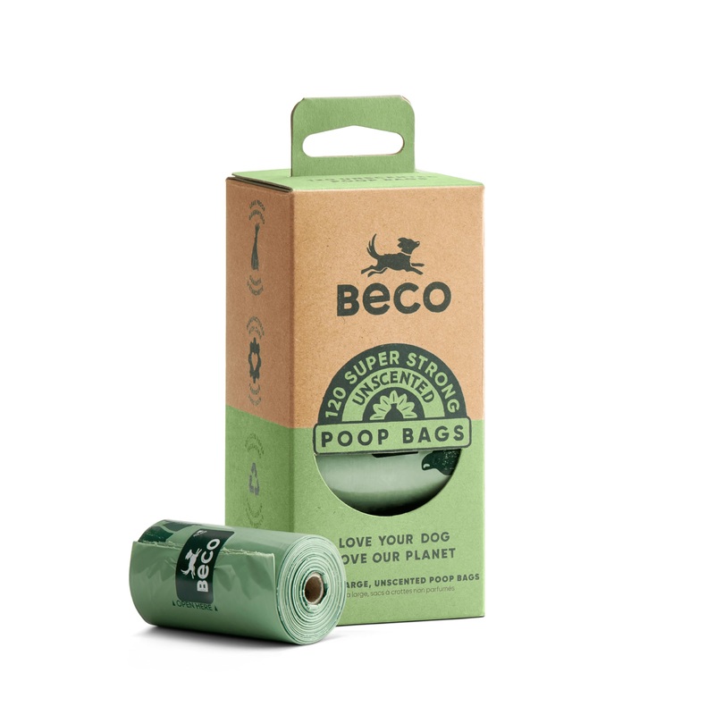 Beco Strong and Large Poop Bags – 120 Bags (8 Rolls of 15 Each) – Odorless – Dispenser Compatible Dog Poop Bags 15 Pieces (Pack of 8)