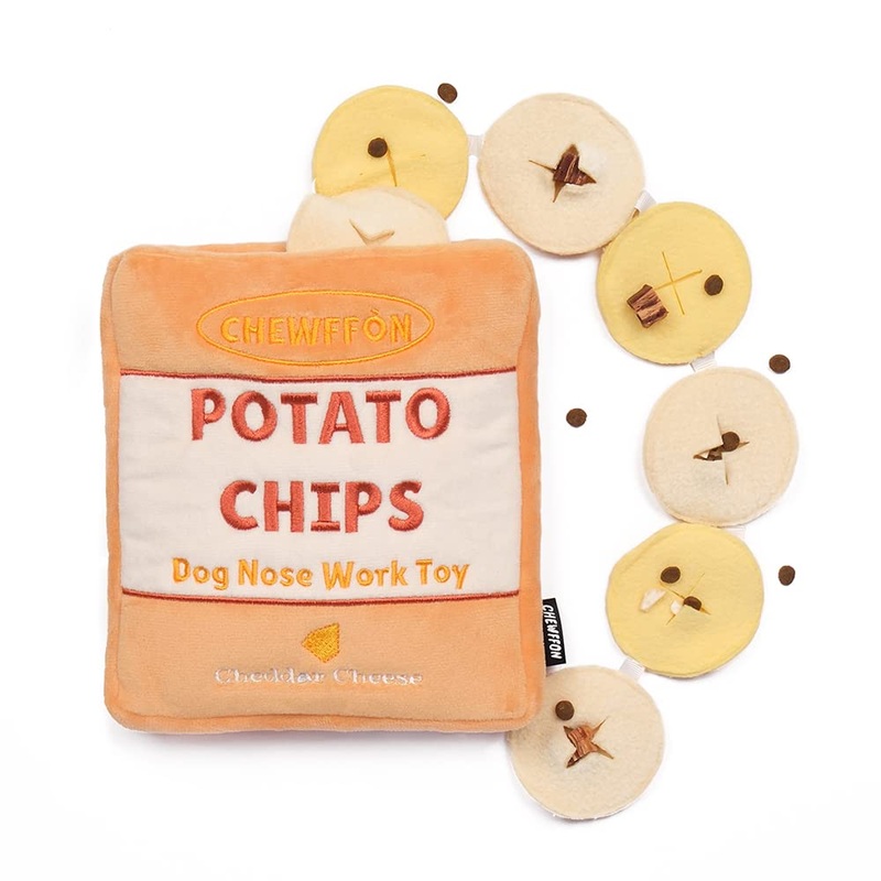 CHEWFFON Dog Toy, Interactive Intelligence Toy for Puppies and Dogs – Puzzle and Foraging Training with Potato Chip Design (Potato Chips) Potato Chips