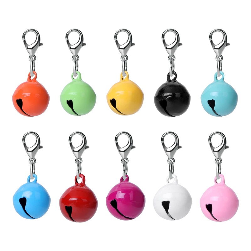 cobee Cat Dog Collar Bells, Jingle Bell for Cat Collar Dog Collar Charms Colorful Pet Small Bells with Clasps Festival Party DIY Craft Decoration