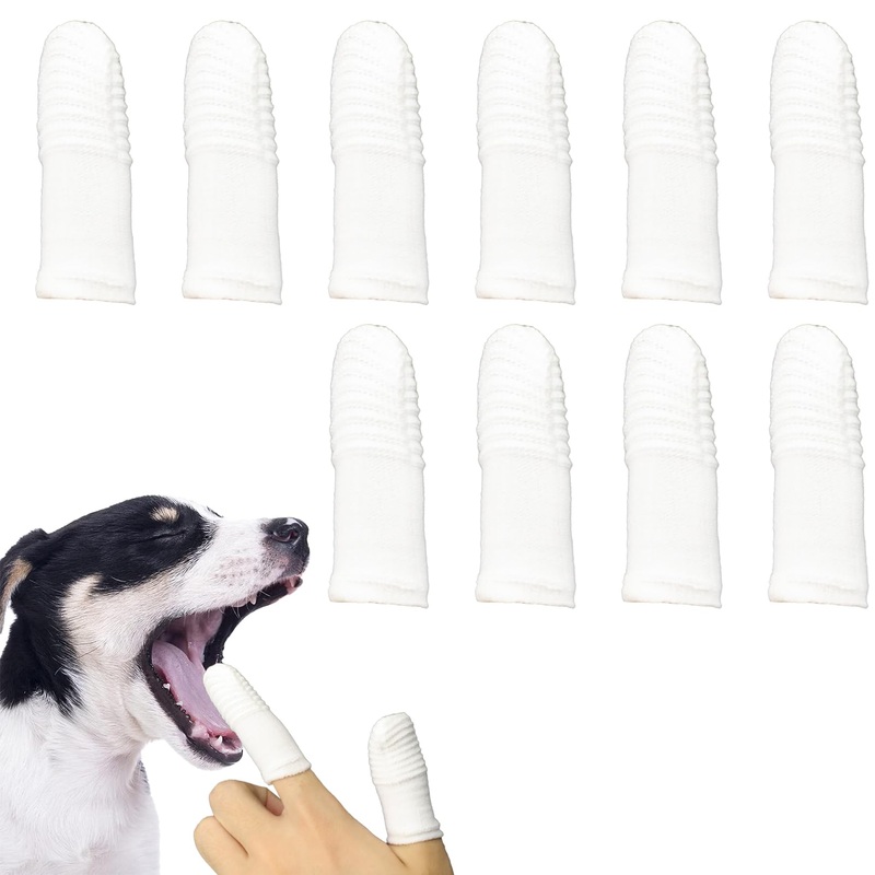 Dog Toothbrush Fingerling, Pack of 10 Pets Teeth Cleaning Toothbrush for Dogs Cats Dental Care, Pet Finger Toothbrush Reusable, Fingerling Dogs Dental Care Silicone Finger Toothbrush Set