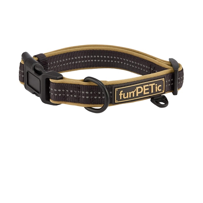 funPETic Dog Collar – Various Sizes, Padded, Reflective, for Large and Small Dogs (L) L