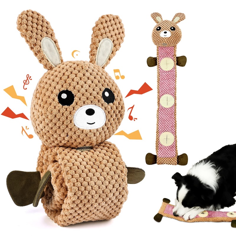 FWLWTWSS Intelligence toy for dogs, dog toy snuff, squeaker, interactive dog toy, dog toy intelligence for stress relief, boredom, for food instinct training rabbit