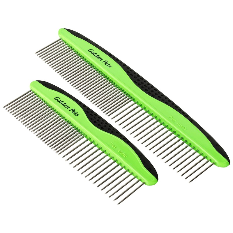Golden Pets comb set I dog & cat brush suitable for medium to long hair I small – large pets I easy cleaning I + free care manual