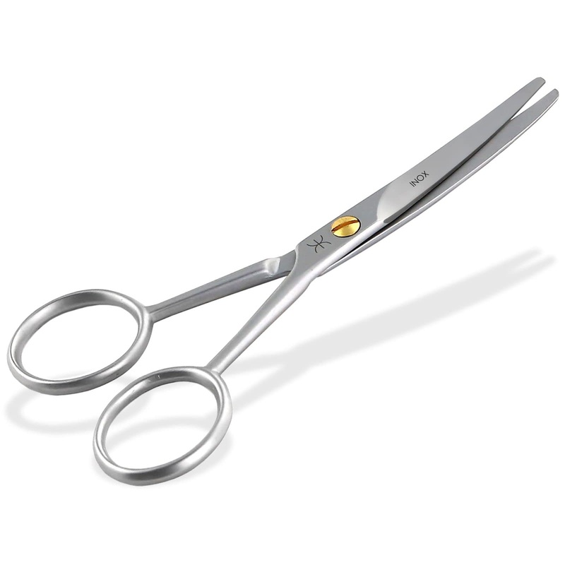 Grooming scissors, paw scissors, dog hair scissors, rounded 12 cm hair scissors with curved cutting surface for optimal grooming for dogs, cats and other pets – stainless steel
