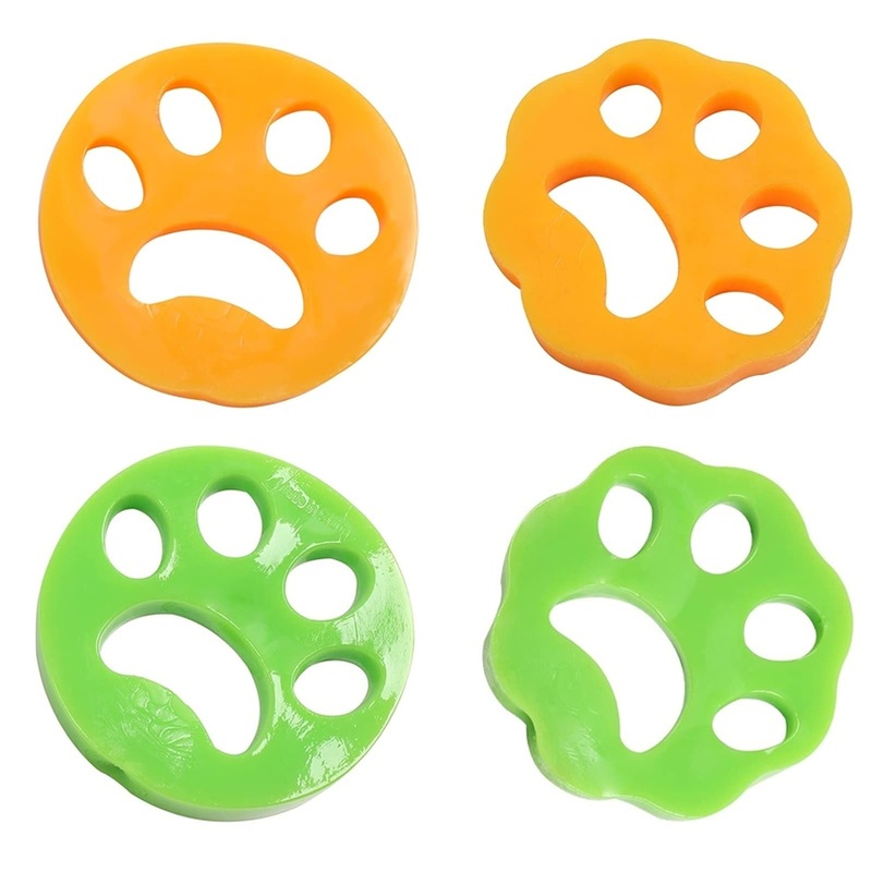 HONGECB Pet Hair Remover Washing Machine, Pet Hair Remover for Laundry, Pet Hair Remover, Washing Machine Hair Catcher Hair Removal for Dog Hair Cat Fur, Pack of 4, Yellow, Green A