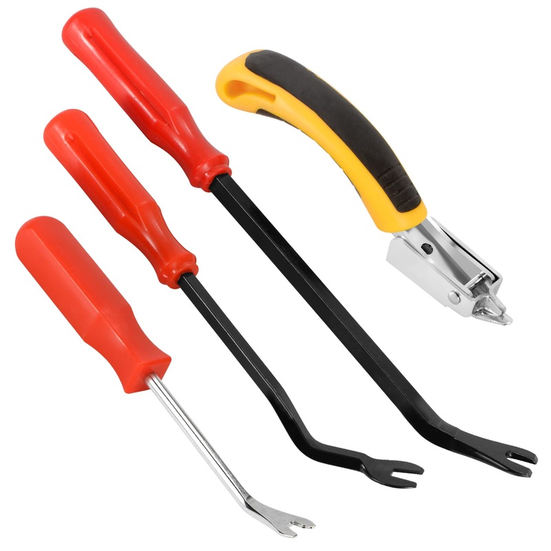 LUNEKUCK Pack of 4 staple removers with tack puller tool staple remover staple remover nail lifter upholstery staple lifter for removing all types of staples