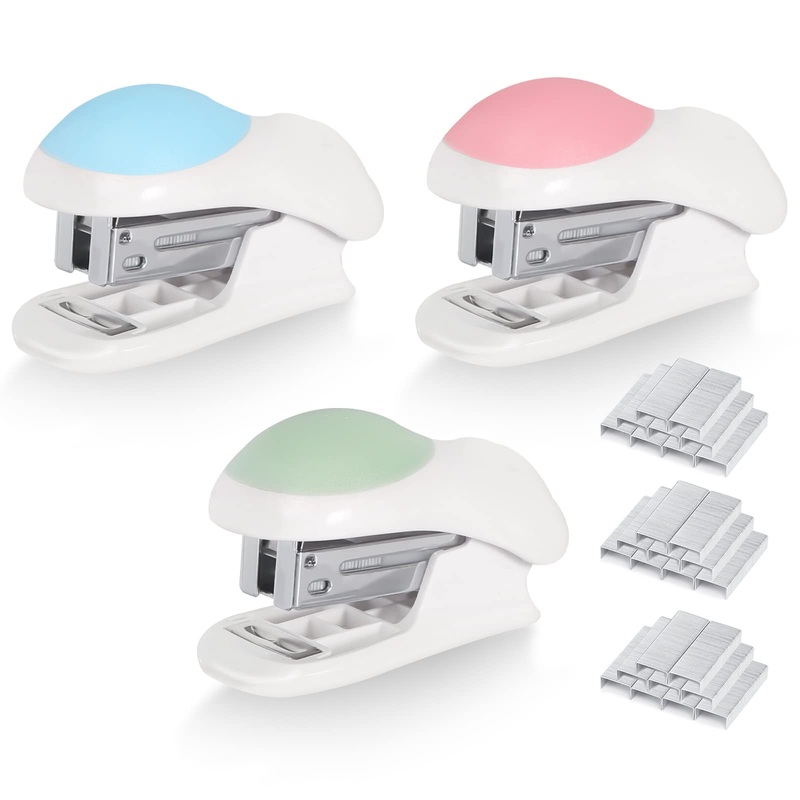 Mini stapler, 3 pack mini stapler set, small stapler, mini stapler, small staple set, manual table stapler with staples for schools, workplaces, families