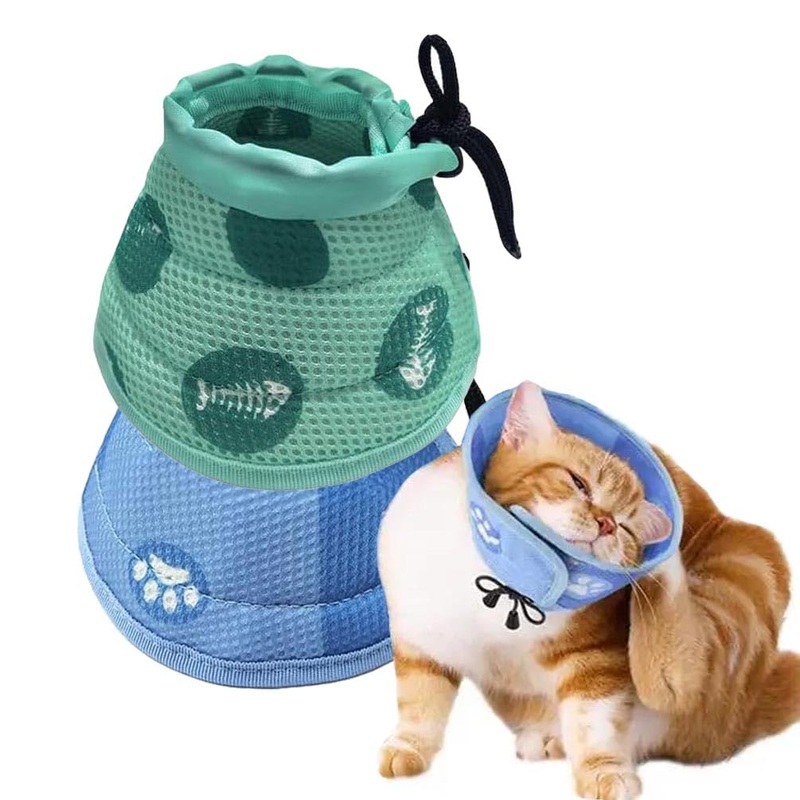 Moollyfox Cat Collar, Adjustable Collar, Cat Collar, Recovery Collar, Soft Collar Cone for Puppies, Small Dogs and Cats After Surgery and Injuries M Pack of 2