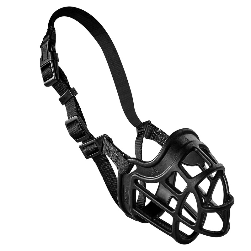 OneTigris muzzle, soft muzzle for dogs, durable rubber, adjustable webbing, suitable for muzzles of medium and large dogs, preventing barking, biting and chewing (S) S
