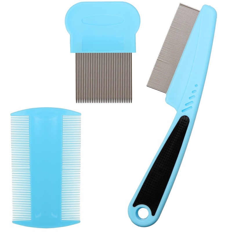 Pack of 3 Flea Comb Dog Professional Cat Comb Stainless Steel Pet Comb Flea Comb for Cats Lice Comb Flea Comb Pet Tear Stain Remover Comb for Dog Cat