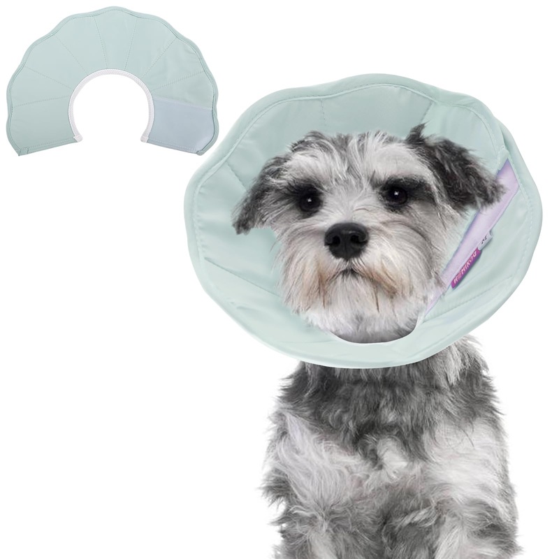 PUMYPOREITY Pet Protection Cover, Protective Collar for Cats Cone Adjustable for Recovery Protective Healing Neck Collar After Surgery Anti-Bite/Lick(Light Green, L) B-Light Green