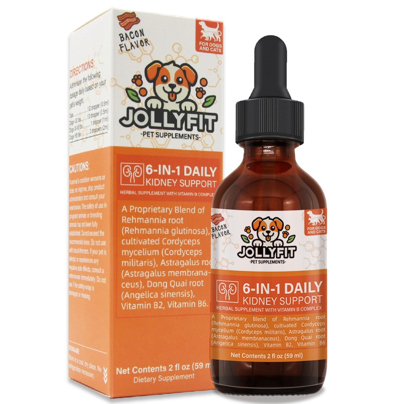 6-in-1 Kidney Support for Dogs & Cats  Promotes Healthy Kidney Function, Energy Levels & Fluid Balance  Veterinarian Formulated Herbal Supplement with Vitamin B2 & B6  2 fl oz (59 ml)