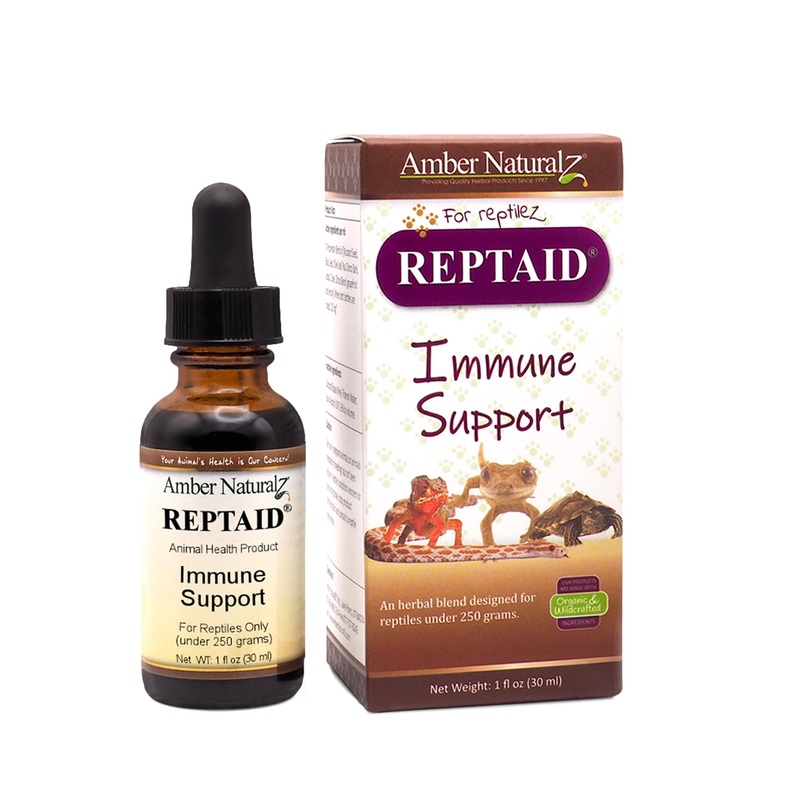 AMBER NATURALZ Reptaid Herbal Supplement for Small Reptiles | Herbal Pet Supplement for Immune Support | for Reptiles Under 250g | 1 Fluid Ounce Glass Bottle | Manufactured in The USA 1 Ounce (Pack of 1)