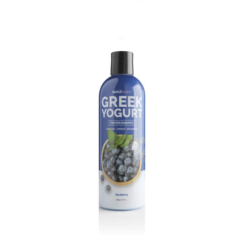 Bark2Basics Blueberry Greek Yogurt Shampoo, 16 oz – Protein Pet Shampoo, Natural Ingredients, Restores Moisture to Dry Coats, Soothes Dry Itchy Skin, 16:1 Concentrated, Professional