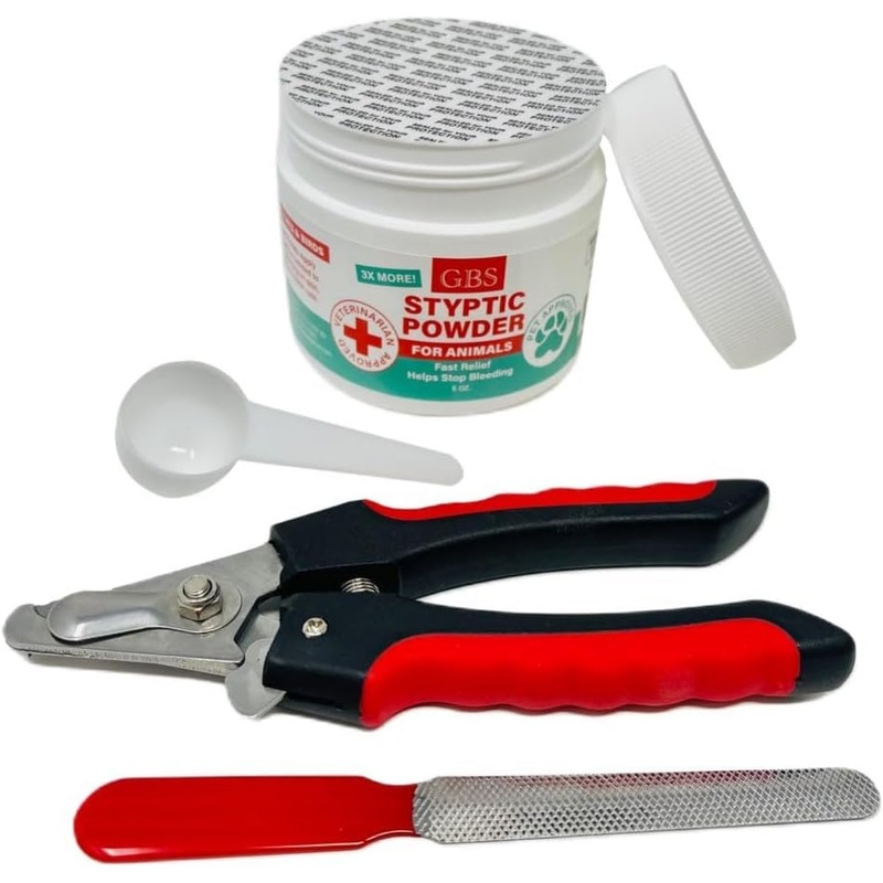 G.B.S 5 oz Quick Stop Styptic Powder for Animals Dogs with Sealed Top + Scoop, Cats & Birds Cutting Nails – Stop Bleeding Styptic Clotting Blood Powder & Dog & Cat Pets Nail Trimmers and Clippers