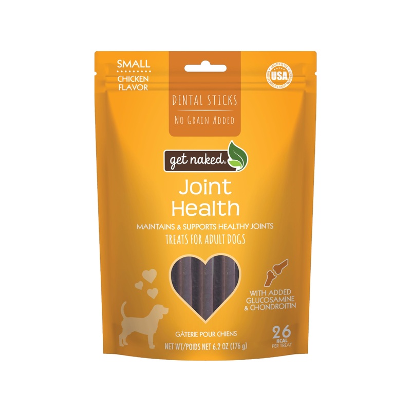 Get Naked Grain Free 1 Pouch 6.2 Oz Joint Health Dental Chew Sticks, Small Chicken 6.2 Ounce (Pack of 1)