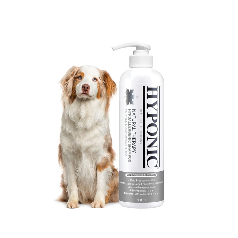 HYPONIC Hypoallergenic Premium Dog Shampoo – Deodorizing, Sensitive Skin, Detangling (All Breeds_unscented (10.1 oz)) All Breeds_unscented (10.1 oz)