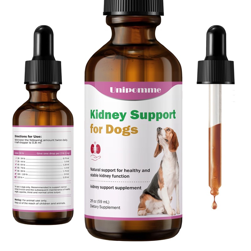 Kidney Support Supplement for Dogs – Supports Kidney Function Health in Dog – Natural Herbal Drops 2 oz – Improve Blood in Urine, Lack of Appetite, Weight Loss, Excessive Drinking, Lethargy, Dull Coat