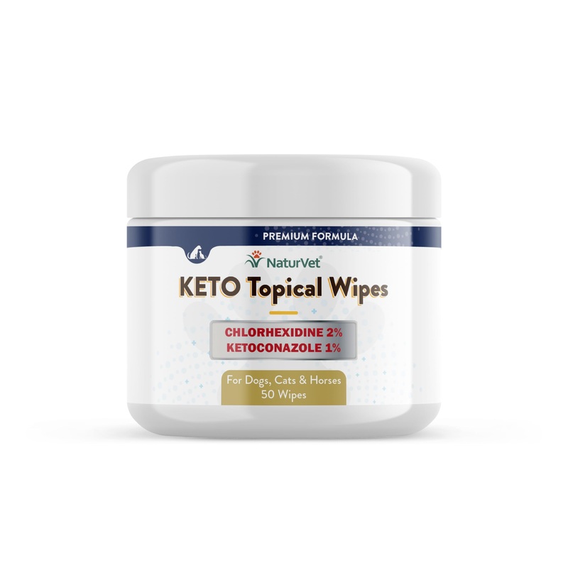 NaturVet Keto Topical Wipes for Dogs, Cats & Horses 50 Count