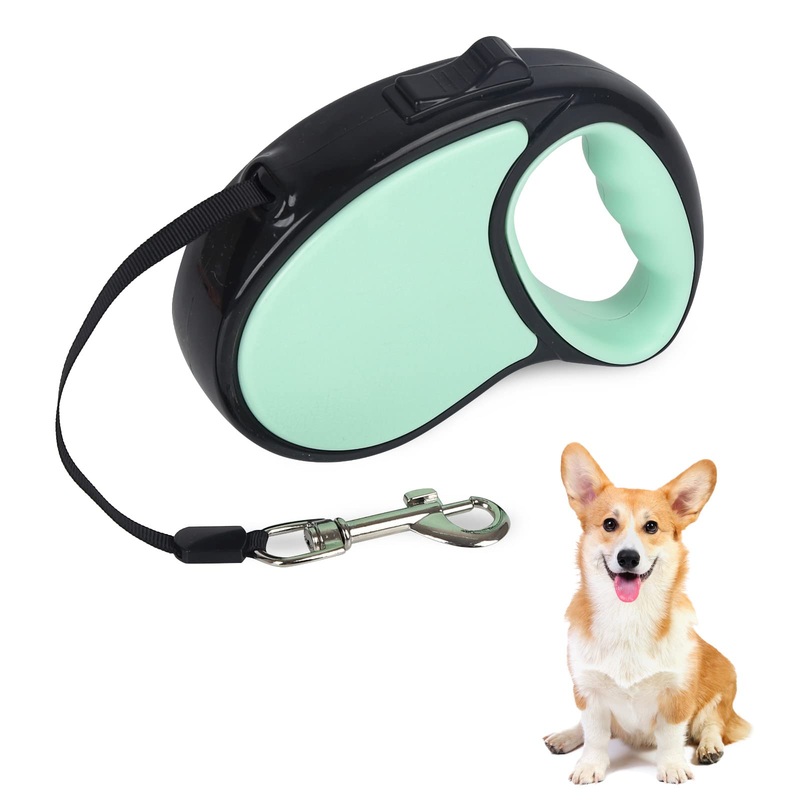 Retractable Dog Leash, 5m Long Retractable Dog Leash Tangle Free Nylon Dog Leash Non-Slip Handle 360 Rotating Metal Clasp for Small Medium Dogs, Cats (Green) Green