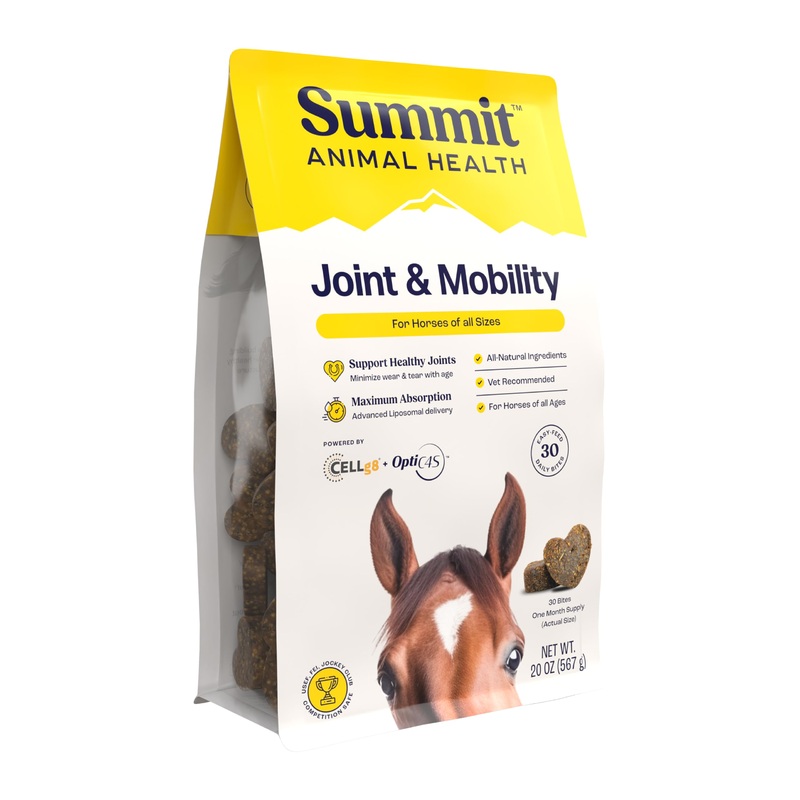 Summit Equine Joint & Mobility Bites Daily Supplement for Horses, Liposomal Delivery, Max Absorption, Vet Recommended, All-Natural Ingredients, 100% Drug-Free, Healthy Joints – 30 Bites