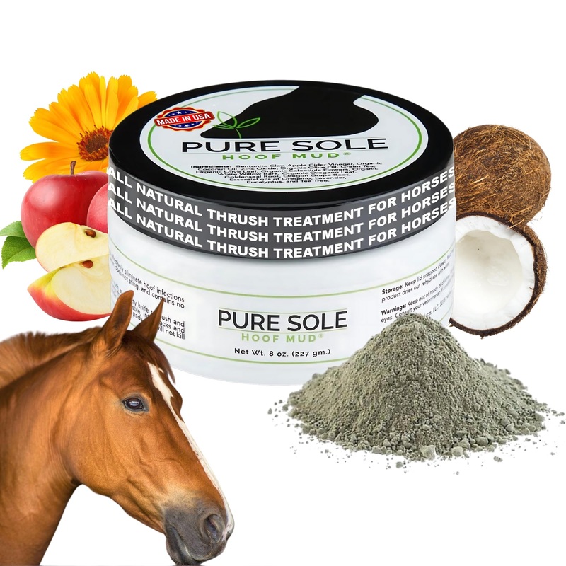 Thrush Treatment for Horses – Pure Sole Hoof Mud – Hoof Clay for Horses – A Horse Hoof Care Product for Thrush, White Line, and Hoof Wall Separation | Use Regularly for A Healthy Hoof. – 8 oz.