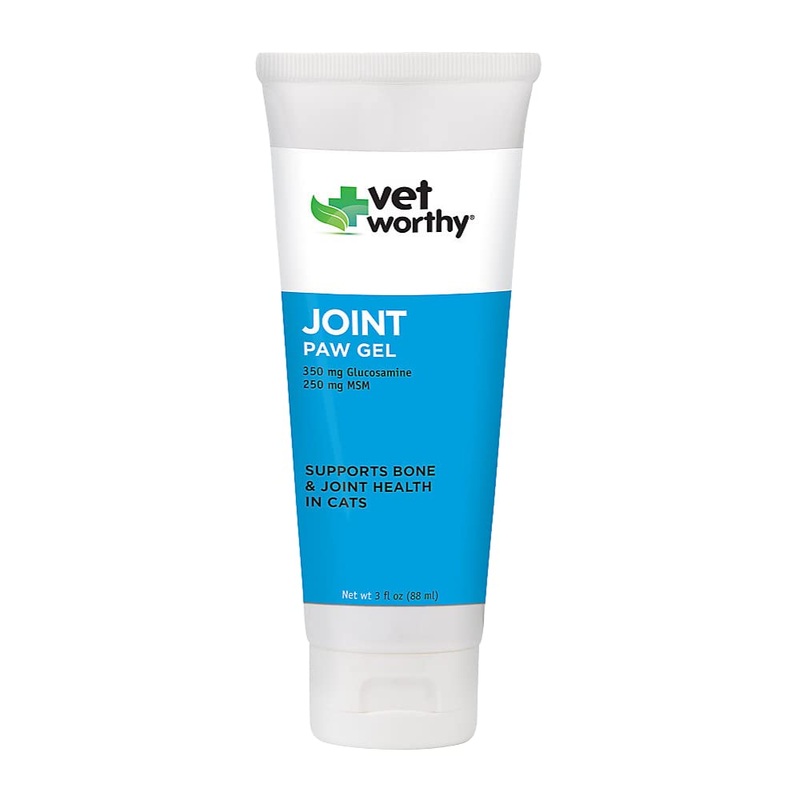 Vet Worthy Joint Paw Gel for Cats – 3oz – Glucosamine Chondroitin Joint Support Supplement -with MSM, Vitamin C, Yucca Schidigera, Sea Kelp – Salmon Flavor Cat Paw Gel – Daily Use