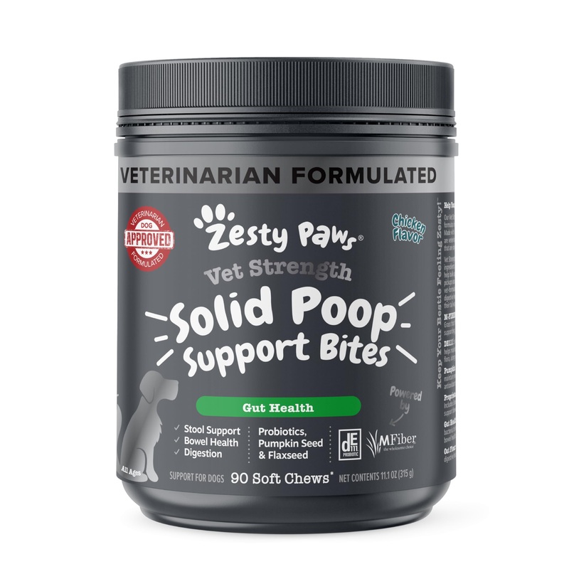 Zesty Paws Solid Poop Support Bites – Dog Stool Hardener – Pumpkin for Dogs with Prebiotics & Probiotics – Veterinarian Formulated Soft Chews – for Diarrhea Relief – 90 Ct