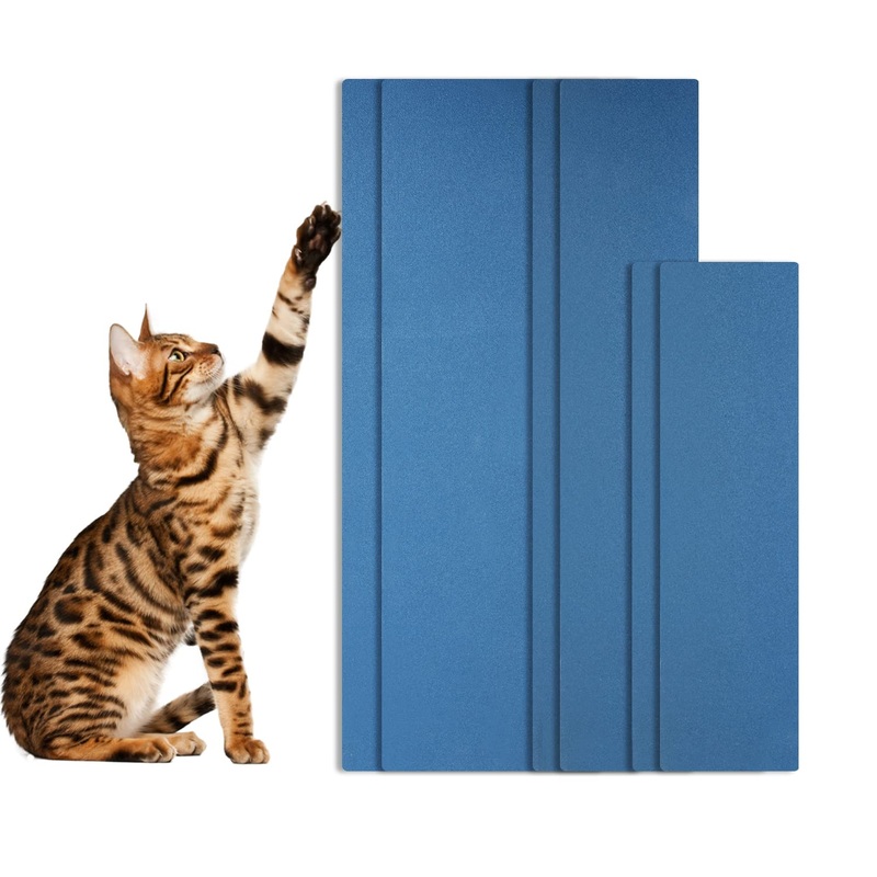 6pcs Cat Nail File Scratching Post, 3 Sizes Blue Sandpaper with 120 Grit Cat Scratcher Cat Scratching Toy Scratching Post for Cat Nail File for Flat Surface Litter Trays