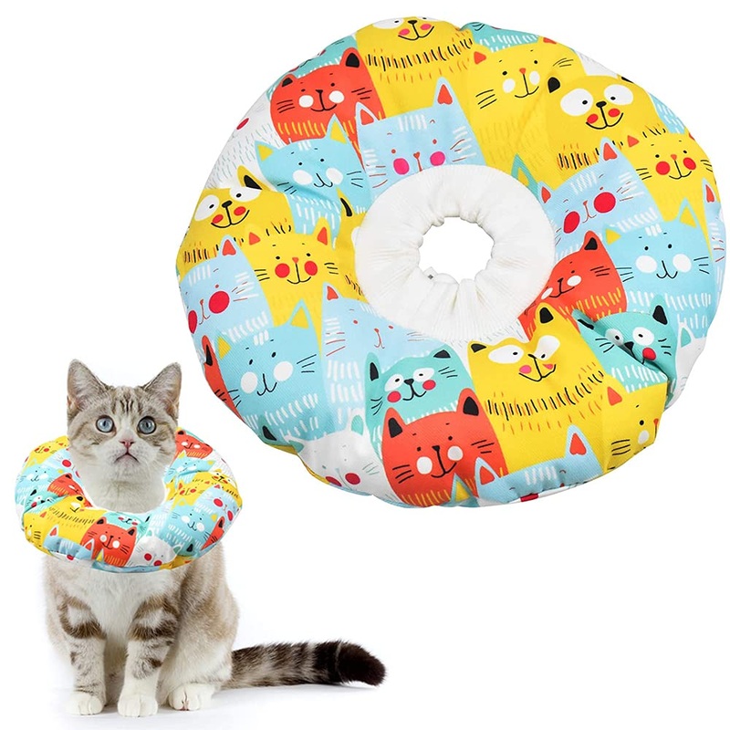 Bhina soft cat collar, cat collar soft, cat soft collar, anti-bite adjustable collar, pet protective collar, adjustable size, suitable for the postoperative recovery of cats and dogs