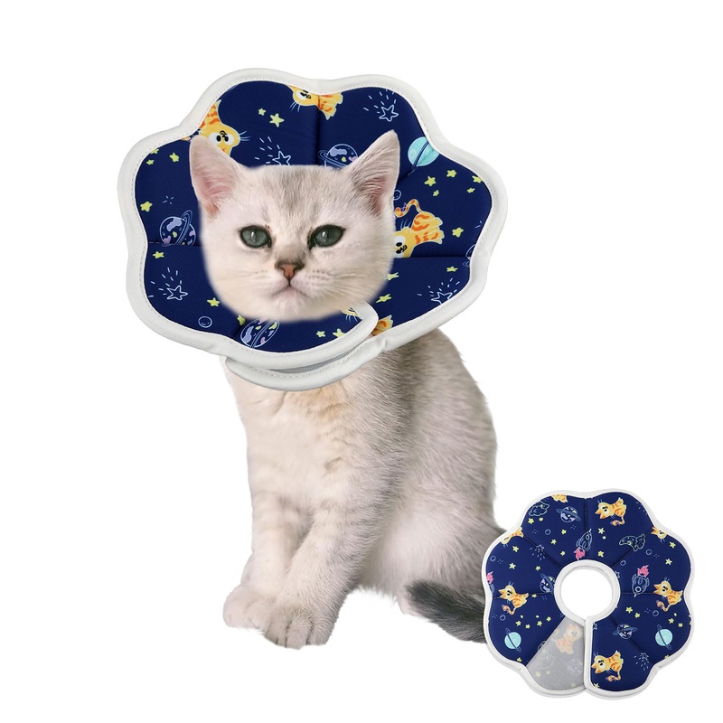 Cat Recovery Collar, Adjustable Pet Recovery Collar Protective Cat Cone Collar Soft Elizabethan Collar Prevent Cats Kitten from Licking Wounds(XS) (XS)