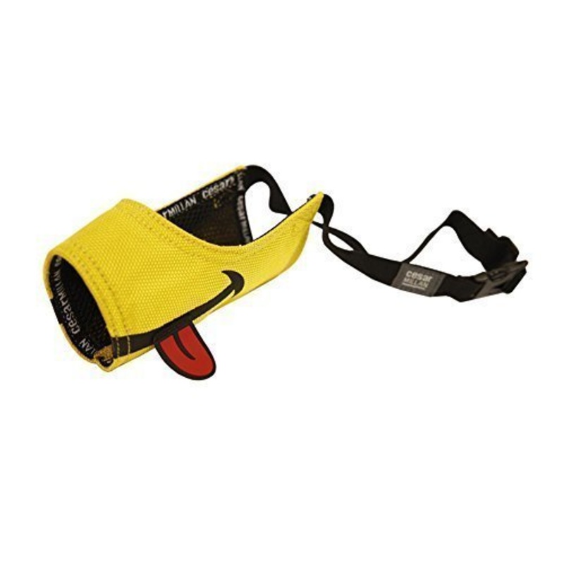 Cesar Millan funny muzzleTM – muzzle of the dog whisperer Cesar Millan, yellow, size 4 (pack of 1)