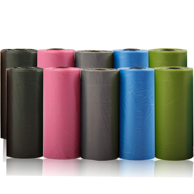 Colorful Dog Poop Bags 10 Rolls Total 150 Bags for Dogs and Pets Colors