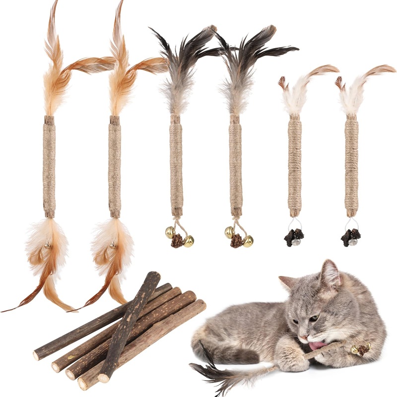 FANTESI Pack of 11 catnip sticks for cats, natural chewing sticks set, catnip toy, cat sticks, cat toy, sticks, cat toys for chewing, biting, playing