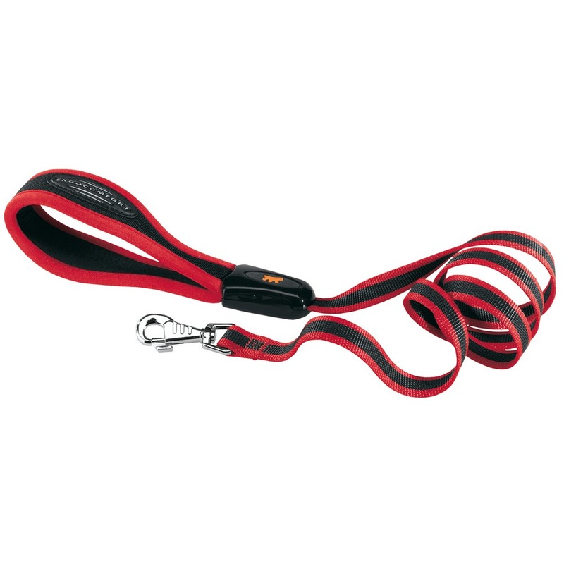 Ferplast 75455922 dog leash ERGOCOMFORT G15/120, ergonomic handle with padding, width: 1.5 cm, length: 120 cm, red One size