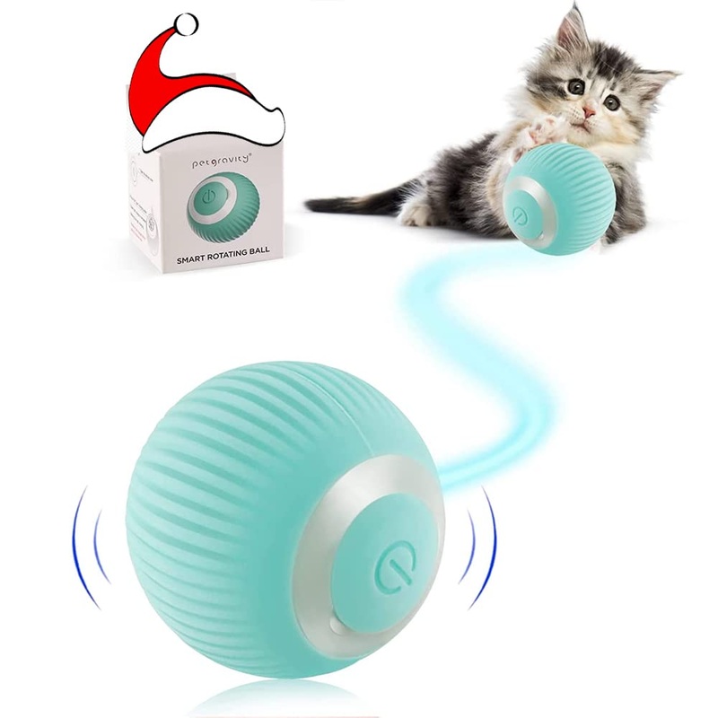 Havenfly Indoor Interactive Cat Toy Ball, Electric Cat Toy, Intelligent Moving Cat Ball, Stimulates Kittens’ Hunting Curiosity, Nice Gift (Blue) Blue