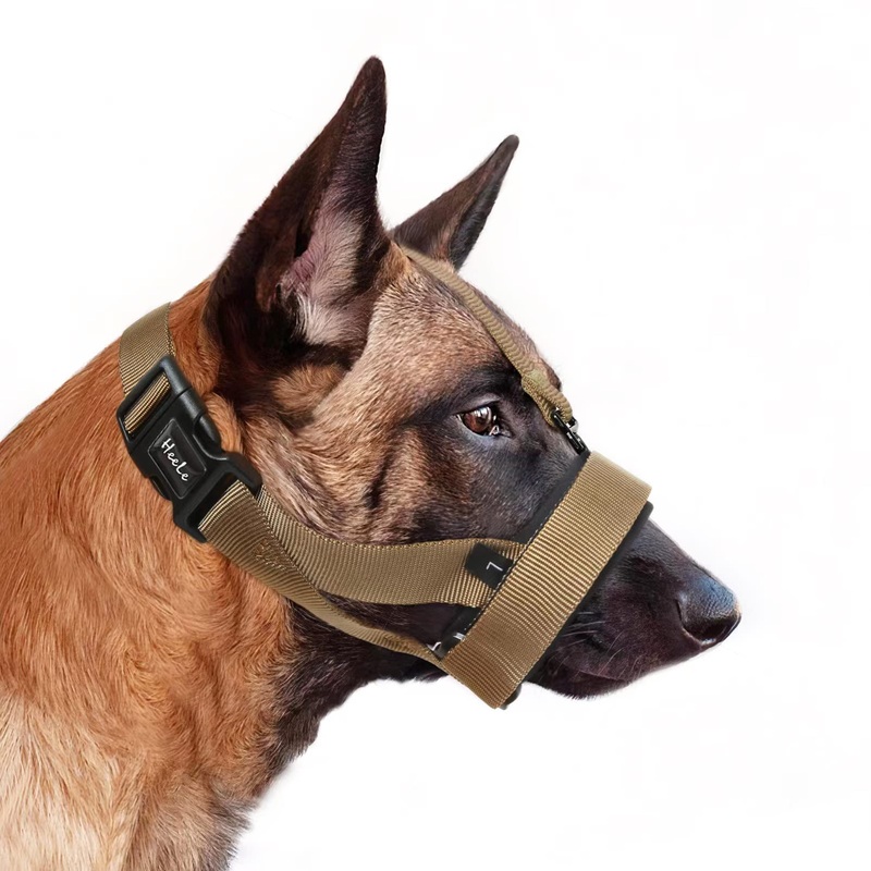 HEELE Muzzle for Dogs Soft Padded No More Chafing Dog Muzzle Adjustable Loop Dog Muzzle Anti Biting Muzzle for Small Medium Dogs Brown SS (Pack of 1)