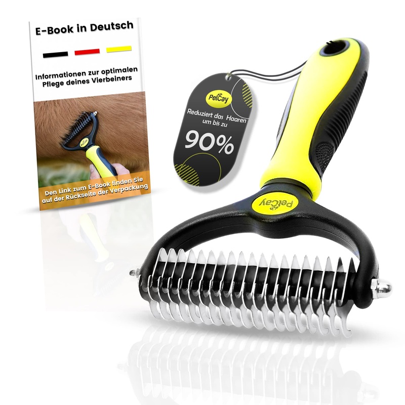 PetCay Premium undercoat brush de-matting curry comb for dogs and cats with medium to long hair – undercoat brush against matting and undercoat